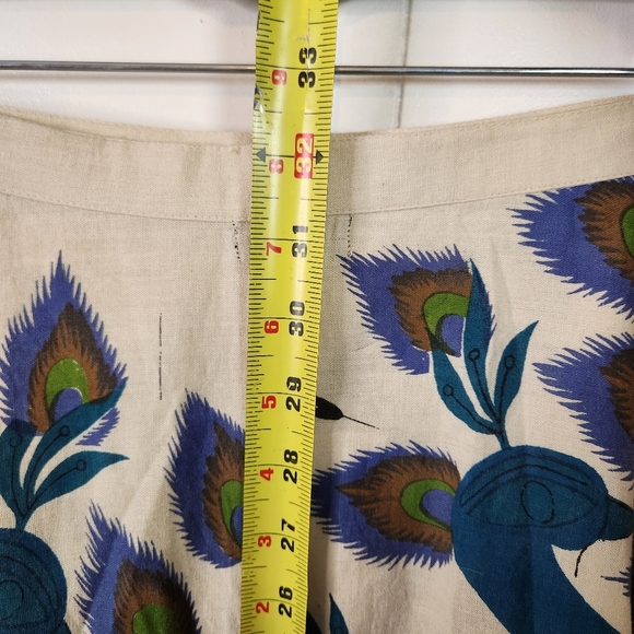 Vintage Peacock A-Line Midi Skirt Sequins Embellished Size XL New Deadstock 90s - Picture 9 of 12